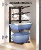 Pots and Pans Organizer under Cabinet, 20.8" Height Heavy Duty 120LBS Pots Pans Organizer Rack for Cabinet 8-Tier Adjustable for Big Stockpots, Dutch