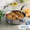 Brilliance 6 Quart Saute Pan with Lid and Helper Handle, Induction Compatible, Metal Utensil and Dishwasher Safe, Stainless Steel - 1 Pack