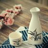 5 Piece Japanese Sake Set Hand Painted Wine Cup Wine Pot Sake Cup, Orchid - Default