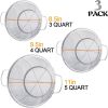 3 Pack 18/8 Stainless Steel Colander Sieves(5-Quart, 4-Quart and 3-Quart), Mesh Strainer - 1 Pack