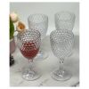 Diamond Cut Plastic Wine Glasses Set of 4 (12oz), BPA Free Acrylic Wine Glass Set, Unbreakable Red Wine Glasses, White Wine Glasses - as Pic