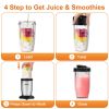 TENKER 850W Personal Blender with Cups for Shakes and Smoothies Meat Fruit Grinding Chopping Blending - Silver+Black