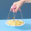 1pc Stainless Steel Gripper Clip; Bowl Plate Pot Pan Dish Clip; Foldable Anti-scalding Tray-lifter Pot Holder Kitchen Tool - Pink - Tray