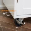 Kitchen Island Cart Rolling Trolley Cart with Drawer, Storage Cabinet & Towel Rack, White - Default Title