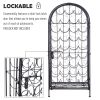 35 Bottle Wrought Iron Wine Rack Cabinet with Lock, Black - Default Title