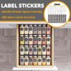 Spice Drawer Organizer with 28 Spice Jars, 386 Spice Labels, 4 Tier Seasoning Rack Tray Insert for Kitchen Drawers, 13" Wide x 17.5" Deep - 1 Pack