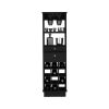 Classic Bar Cabinet, Two Drawers, Twelve Built-in Wine Rack-Black - as Pic