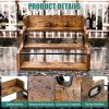 Modern Farmhouse Bar Cabinet with Wine Rack, Multi Tier Storage Organizer for Wine Bottles, Liquor, Coffee Syrups and Kitchen Supplies, Space Saving H