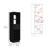 Classic Bar Cabinet, Two Drawers, Twelve Built-in Wine Rack-Black - as Pic
