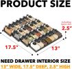 Spice Drawer Organizer with 28 Spice Jars, 386 Spice Labels, 4 Tier Seasoning Rack Tray Insert for Kitchen Drawers, 13" Wide x 17.5" Deep - 1 Pack