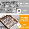 Spice Drawer Organizer with 28 Spice Jars, 386 Spice Labels, 4 Tier Seasoning Rack Tray Insert for Kitchen Drawers, 13" Wide x 17.5" Deep - 1 Pack