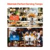 Chafing Dish Buffet Set, 5 Qt 4 Pack, Stainless Steel Chafer with 4 Full Size Pan, Round Catering Warmer Server with Glass Lid Water Pan Folding Stand