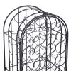 35 Bottle Wrought Iron Wine Rack Cabinet with Lock, Black - Default Title