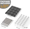 Spice Drawer Organizer with 28 Spice Jars, 386 Spice Labels, 4 Tier Seasoning Rack Tray Insert for Kitchen Drawers, 13" Wide x 17.5" Deep - 1 Pack