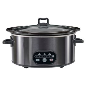 Manual Slow Cooker, Easy To Use Program-Free Kitchen Appliance, Great For Pot Roast And Chili (Option: Black 8QT)