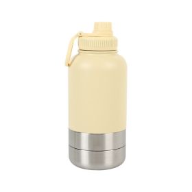 Outdoor Thermal Pet Outing Water Cup Bottle (Option: 32oz-Cream Color)