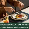 24-Piece Black Silverware Set with Steak Knives, Black Flatware Set for 4, Food-Grade Stainless Steel Tableware Cutlery Set