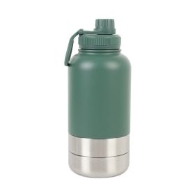 Outdoor Thermal Pet Outing Water Cup Bottle (Option: 32oz-Moss Green)